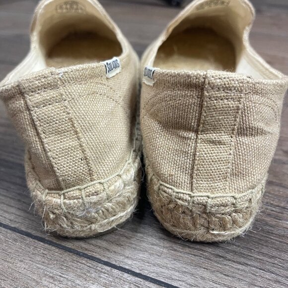 Soludos‎ Palm Tree Embroidered Espadrilles Womens Size 7 Round Toe Beige Linen - Picture 9 of 9